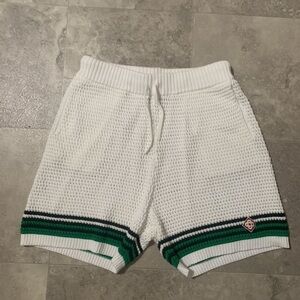 Casablanca White and green crochet shorts.